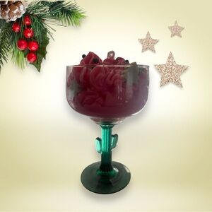 Elegant winter woodland snow & fireside 24oz handmade candle in a cactus glass